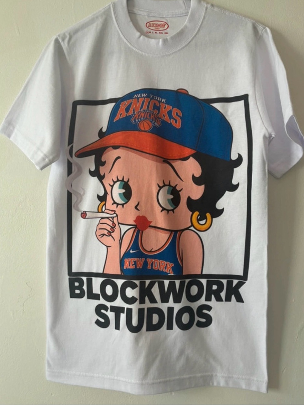 White Graphic Tee - Betty NY Knicks Design